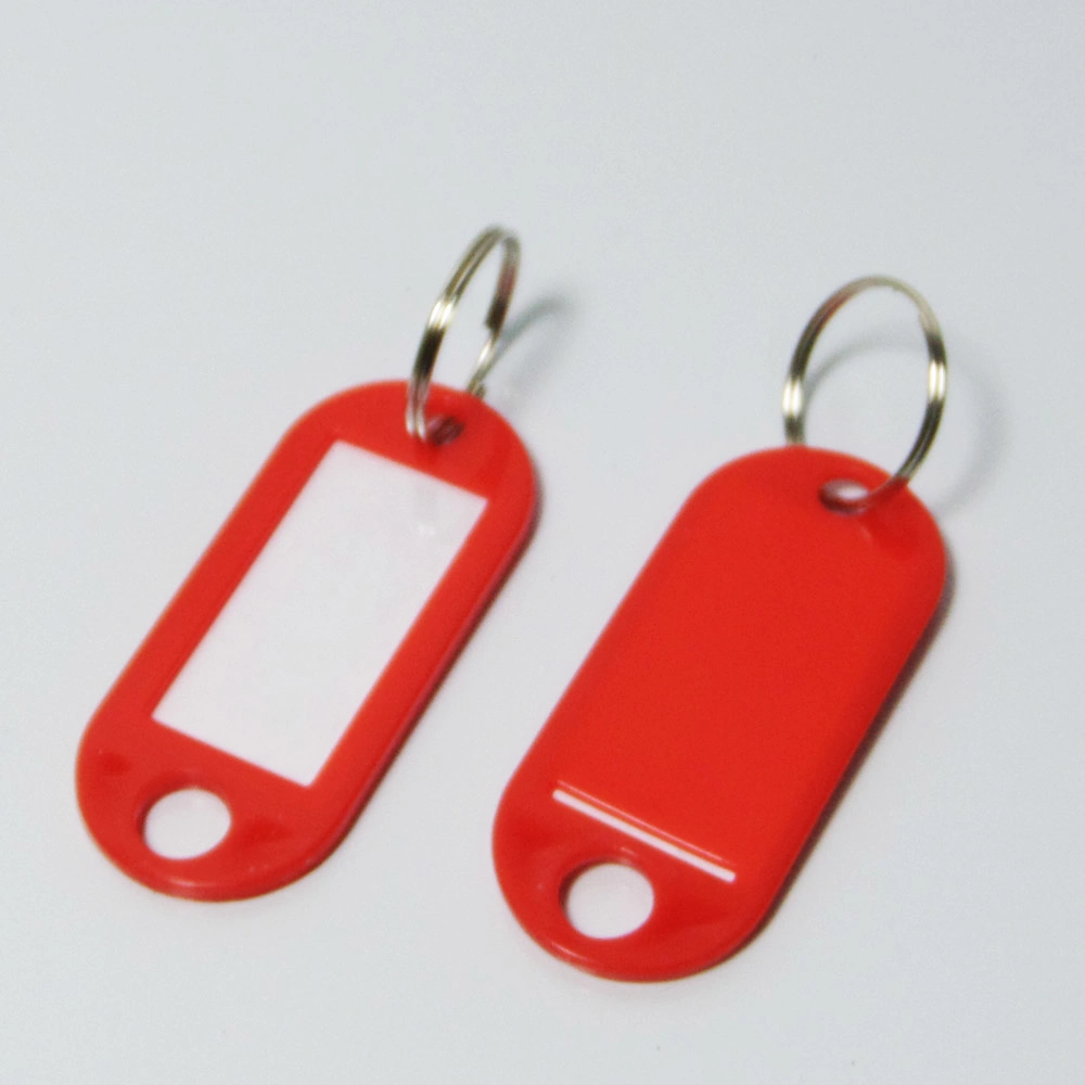 Wholesale Keyring Cheap Price Ningbo China Factory Office Hotel Plastic Colorful Key Chains Key Ring Holder Key Tags with Blank Label with Custom Logo