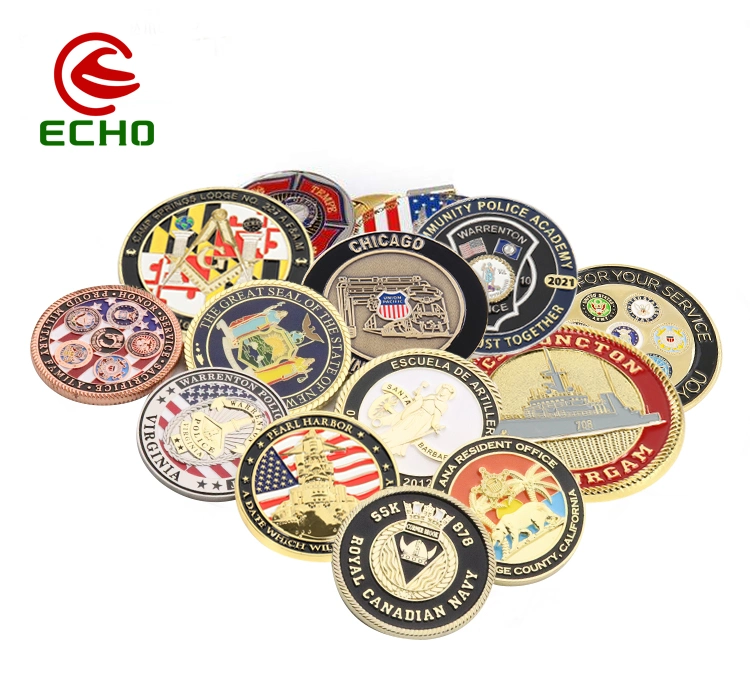Promotional High Quality Custom 3D Soft Enamel Coloring Commemorative Military Challenge Souvenir Gift Coin