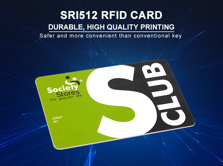 Hf Sri512 Card RFID Contactless Smart Thin PVC Card for Access Control Systems