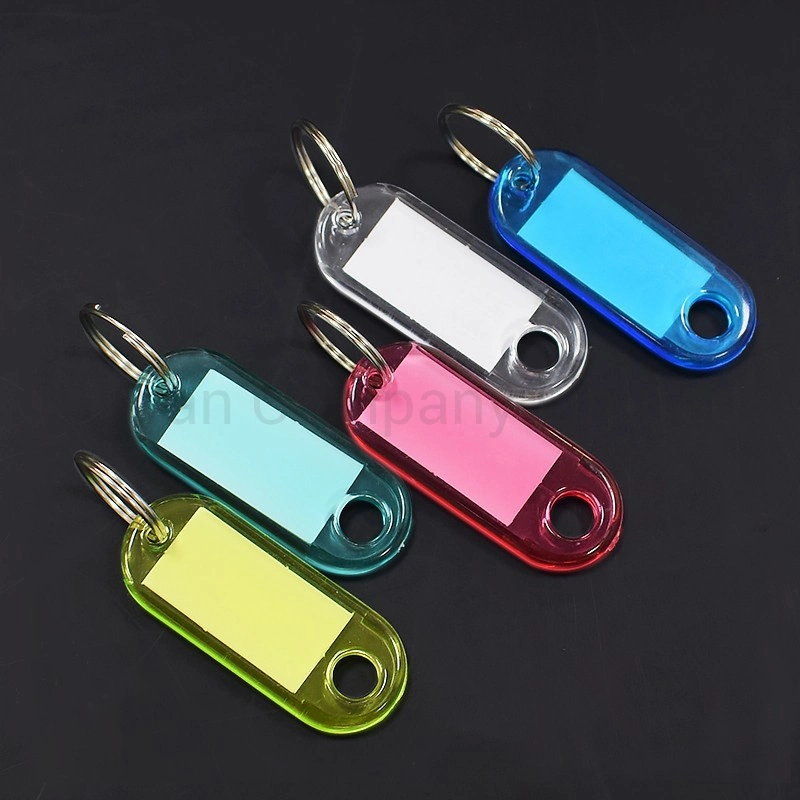New Arrival Plastic Crystal ID Name Key Tag with Label
