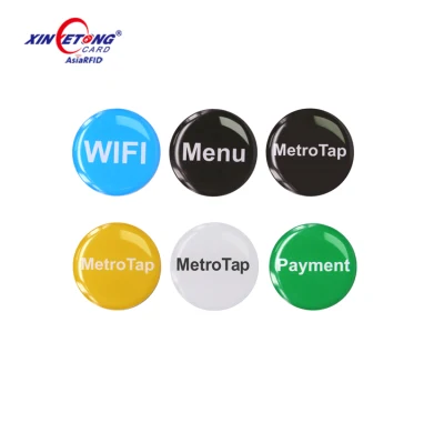Cmrfid Benutzerdefinierter kleiner Anti-Metall-NFC-Social-Media-RFID-Epoxid-Schlüsselanhänger Hotelschlüsselkarte NFC-RFID-Epoxid-Tag für Telefon