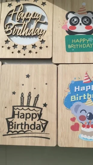 2021 Umweltfreundliche Holz-Bambus-Geschenk-Dankeschön-Karte zum Geburtstag