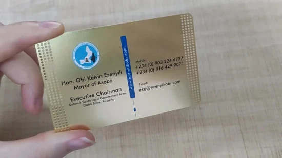 Cr80 personalisierte Visitenkarte aus Edelstahl und Metall mit QR-Code